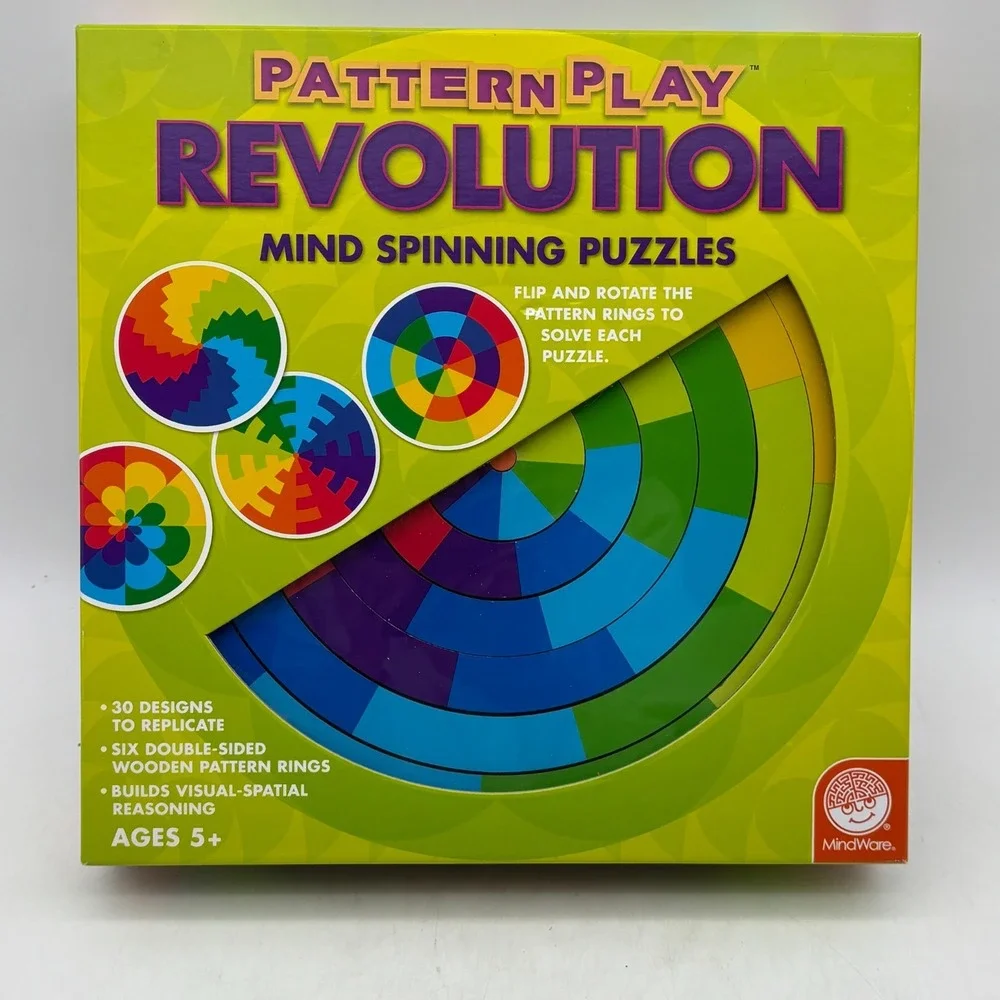Pattern Play Revolution COMPLETE Mindware 2015 Wooden Colors Shapes Puzzles